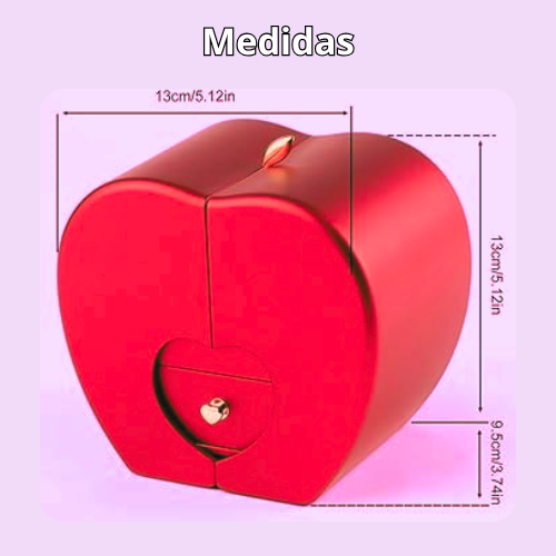 Collar Corazón + Cofre Manzana Del Amor Eterno