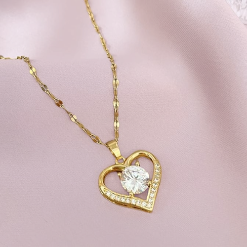 Collar Corazón + Cofre Manzana Del Amor Eterno